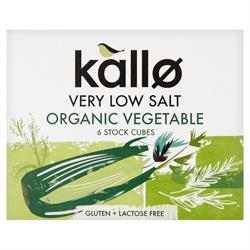 Cubitos de caldo de verduras orgánico bajo en sal 66 g (pedir por separado o 15 para el comercio exterior)
