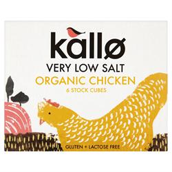 Ekologiska kycklingbuljongtärningar Mycket lågt salt 51g (beställ i singel eller 15 för handel yttersida)