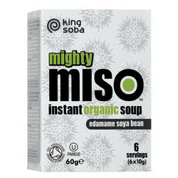Org Miso-suppe med Edamame-bønner 60 g (bestil i singler eller 10 for bytte ydre)