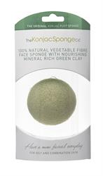 Esponja facial Konjac premium Arcilla verde 1 esponja (pedir por unidades o 6 para el exterior minorista)
