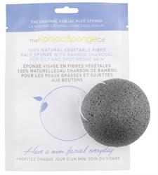 Konjac Face Sponge Charcoal 1 Sponge (order in singles or 12 for retail outer)