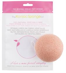 Konjac Face Sponge Pink Clay 1 Sponge (order in singles or 12 for retail outer)