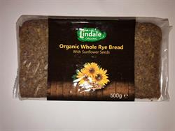 Organic Whole Rye Bread With Sunflower Seed 500g (order in singles or 12 for trade outer)
