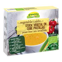 Cubos de caldo de verduras orgánico sin levadura (pedir por separado o 15 para el exterior minorista)