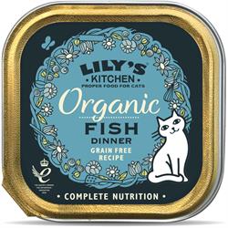 Lily's Kitchen Organiczny obiad rybny dla kotów 85 g (zamów pojedyncze sztuki lub 19 sztuk na wymianę zewnętrzną)