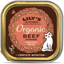 Lily's Kitchen อาหารเย็นเนื้อออร์แกนิกสำหรับแมว 85g (สั่งเดี่ยวหรือ 19 ชิ้นเพื่อค้าขายนอก)
