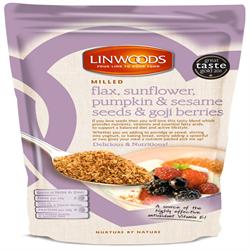 Milled Flaxseed, Sunflower, Pumpkin, Sesame & Goji 200g (order in singles or 12 for trade outer)