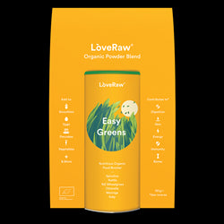 LoveRaw Organic Food Booster - Easy Greens 150g (bestill i single eller 12 for bytte ytre)