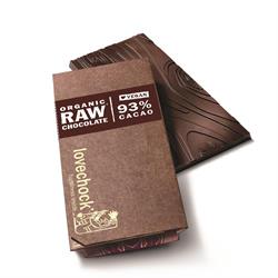 Raw, Vegan, Organic 93% Cacao Solids Raw Chocolate 70g (order 8 for retail outer)