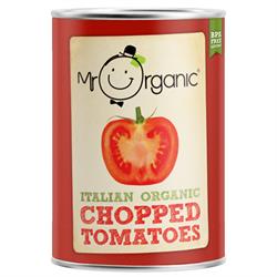 Økologiske hakkede tomater (BPA-fri) 400 g (bestilles i single eller 12 for bytte ydre)