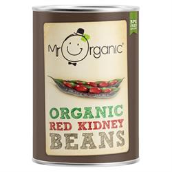 Økologiske røde kidneybønner 400 g boks (bestill i single eller 12 for bytte ytre)