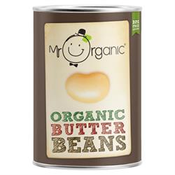 Organic Butter Beans 400g tin (order in singles or 12 for trade outer)