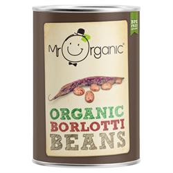 Frijoles Borlotti orgánicos Lata de 400 g (pedir por separado o 12 para el comercio exterior)