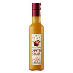 15 % RABAT på Mr Organic æblecidereddike med chili, gurkemeje og ingefær (bestil i single eller 12 for at bytte ydre)