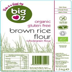 Organic Gluten-Free Brown Rice Flour 1500g (order in singles or 4 for trade outer)