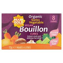 Organic Swiss Vegetable Bouillon Cubes Reduced Sal (order in singles or 12 for trade outer)