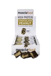 Barra alta en proteínas Musclefood - Barras de chocolate y maní 42 g (pida 12 para el exterior minorista)