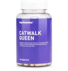 Catwalk Queen 60정(머리카락, 피부, 손톱용 비타민)(단품으로 주문, 외장용으로 16개 주문)