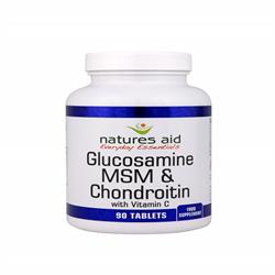 Glucosamina 500 mg, MSM 500 mg y condroitina 100 mg 90 tabletas (pedir por separado o 10 para el exterior minorista)