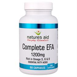 EFA (acidi grassi essenziali) completi Omega 3, 6 + 9 90 capsule (ordinare singolarmente o 10 per commercio estero)