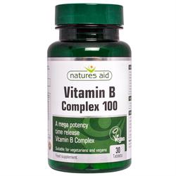 Mega Potency Vit B Complex 100 mg de liberación prolongada 30 pestañas (pedir por separado o 10 para el comercio exterior)