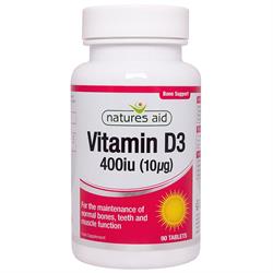 Vitamina D 10ug 90 tabletas (pedir por separado o 10 para el comercio exterior)