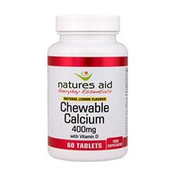 Calcium (kauwbaar) - 400 mg (natuurlijke citroensmaak) 60 tabletten (bestellen in singles of 10 voor inruil)