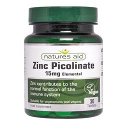 Zinc Picolinate 15mg elemental 30 Tablets