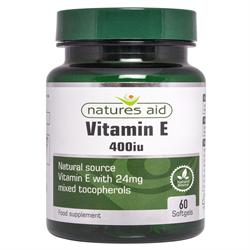 Vitamin E 400iu 60 kapsler (bestilles i enkeltstående eller 10 for bytte ydre)