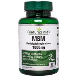 MSM (metylsulfonylmetan) 1000mg 90 tabletter (bestilles i single eller 10 for bytte ytre)