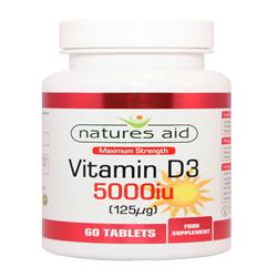 Vitamin D3 5000iu 60 tabletter (bestilles i single eller 10 for bytte ydre)