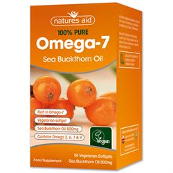 Omega-7 Sea Buckthorn 500mg 60 Vegetarian Softgels (order in singles or 10 for trade outer)