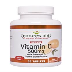 Vitamin C 500mg Sugar Free Chewable (with Rosehips & Citrus B (order in singles or 10 for trade outer)