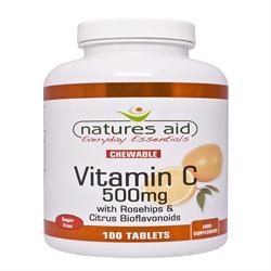 Vitamina C 500 mg masticable sin azúcar (con rosa mosqueta y cítricos B (pedir por separado o 10 para el comercio exterior)
