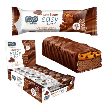 Barra fácil Novo Nutrition 12x60g / caramelo de chocolate