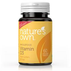Veganistische Vitamine D3 62,5ug 2500i.u. {Volledige voeding} (60 tabletten)