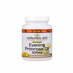 Evening Primrose Oil - 500mg - 33% EXTRA FILL 120 (order in singles or 10 for trade outer)