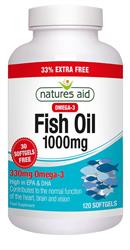Olej rybny – 1000 mg (bogaty w kwasy omega-3) – 90 + 33% dodatkowego wypełnienia