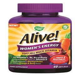 Alive! Women`s Soft Jells Multi-vitamin 60 Chewables (order in singles or 12 for trade outer)