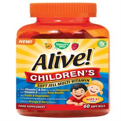 Alive! Children`s Soft Jells Multi-vitamin 60 Chewables (order in singles or 12 for trade outer)