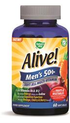 살아 있는! 남성용 50+ 종합비타민 소프트 젤리(싱글로 주문, 외장용으로 12개 주문)