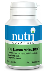 Nutri Advanced Vitamin D3 לימון נמס 120 טבליות, 2000 iu