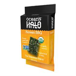 Merienda de algas marinas orgánicas BBQ coreana 4 g (pedir en múltiplos de 4 o 12 para el exterior minorista)