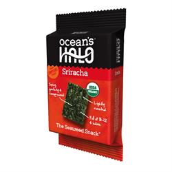 Sriracha Biologische Zeewiersnack 4g (bestel in veelvouden van 4 of 12 voor de detailhandelsverpakking)