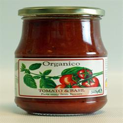 Økologisk tomat- og basilikumsaus fra Toscana 340g