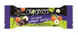 Snackbarer - Organisk hasselnøtt Nougat Delight Vegan 40g (bestill 24 for detaljhandel ytre)