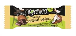 Barras de refrigerio - Delicia de coco dorada orgánica vegana 40 g (pida 24 para el exterior minorista)