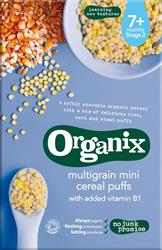 Organix Multigrain mini puffs 90g (bestill i single eller 4 for bytte ytre)