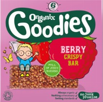 Goodies Crispy Bars Berry 6 x 18g (bestill i single eller 6 for detaljhandel ytre)