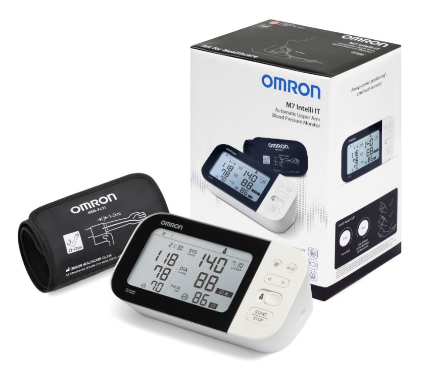 Monitor de presión arterial Omron | AFIB | Azul/Conectar
